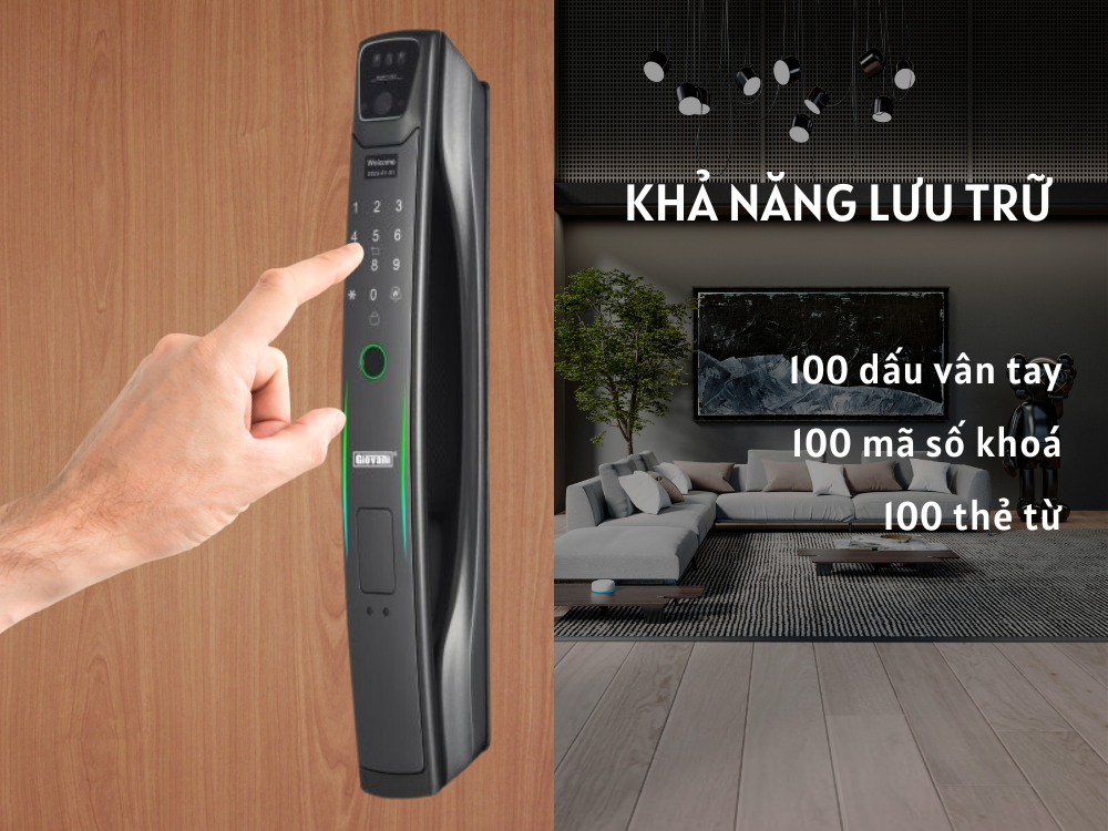 TOP 10 thương hiệu khóa thông minh tốt nhất 2025 Khóa điện tử cửa gỗ 1 GIOVANI GSL – G515G