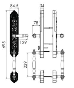 Khoá điện tử đại sảnh Hubert HB DS79 Gold