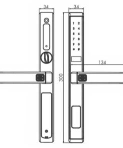 Khoá điện tử cửa nhôm Hubert HB CN77 KHOA DIEN TU HUBERT HB CN77 Black Gray