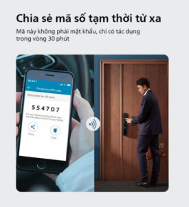 Khóa vân tay cửa nhựa chống cháy, cửa nhựa giả gỗ chống cháy Khóa điện tử PHILIPS DDL603E-5HWS
