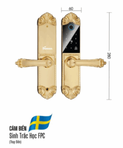 Khóa điện tử đại sảnh DEMAX EL280 BRASS 24K