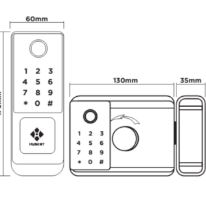 Khóa điện tử cửa cổng Hubert HB CC68 Dark Gray