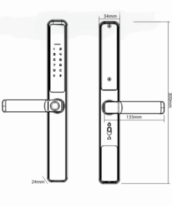 Khóa điện tử cửa nhôm Hubert HB CN21 Black Khóa điện tử Hubert HB CN21 Black