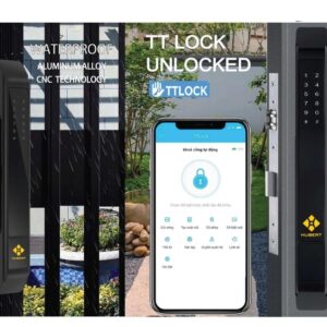 Khóa điện tử cửa nhôm Hubert HB CN79 Black Khóa điện tử Hubert HB - CN79 Black Bluetooth Wifi