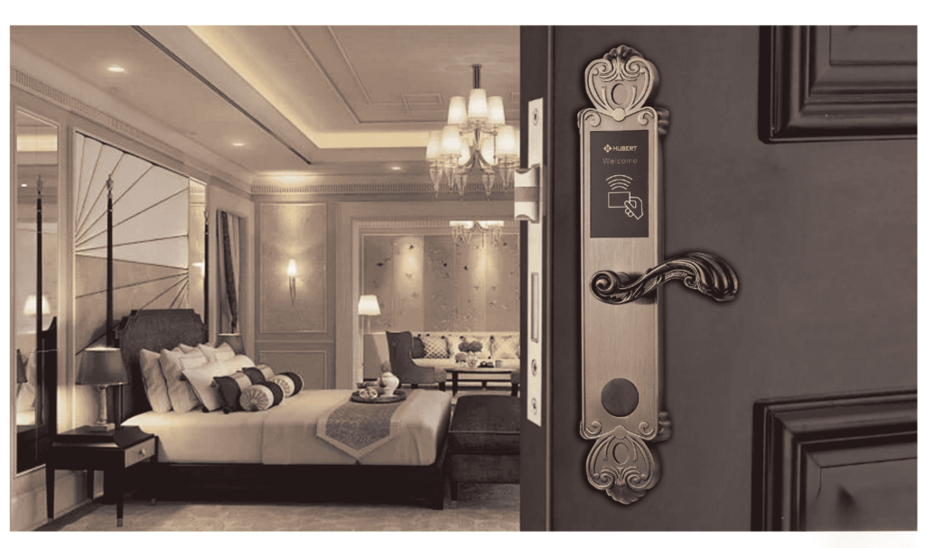 Bộ khóa thẻ từ khách sạn HCM lắp miễn phí cho Hotel, Resort Khóa điện tử khách sạn Hubert HB KSCG86 Amber Gold