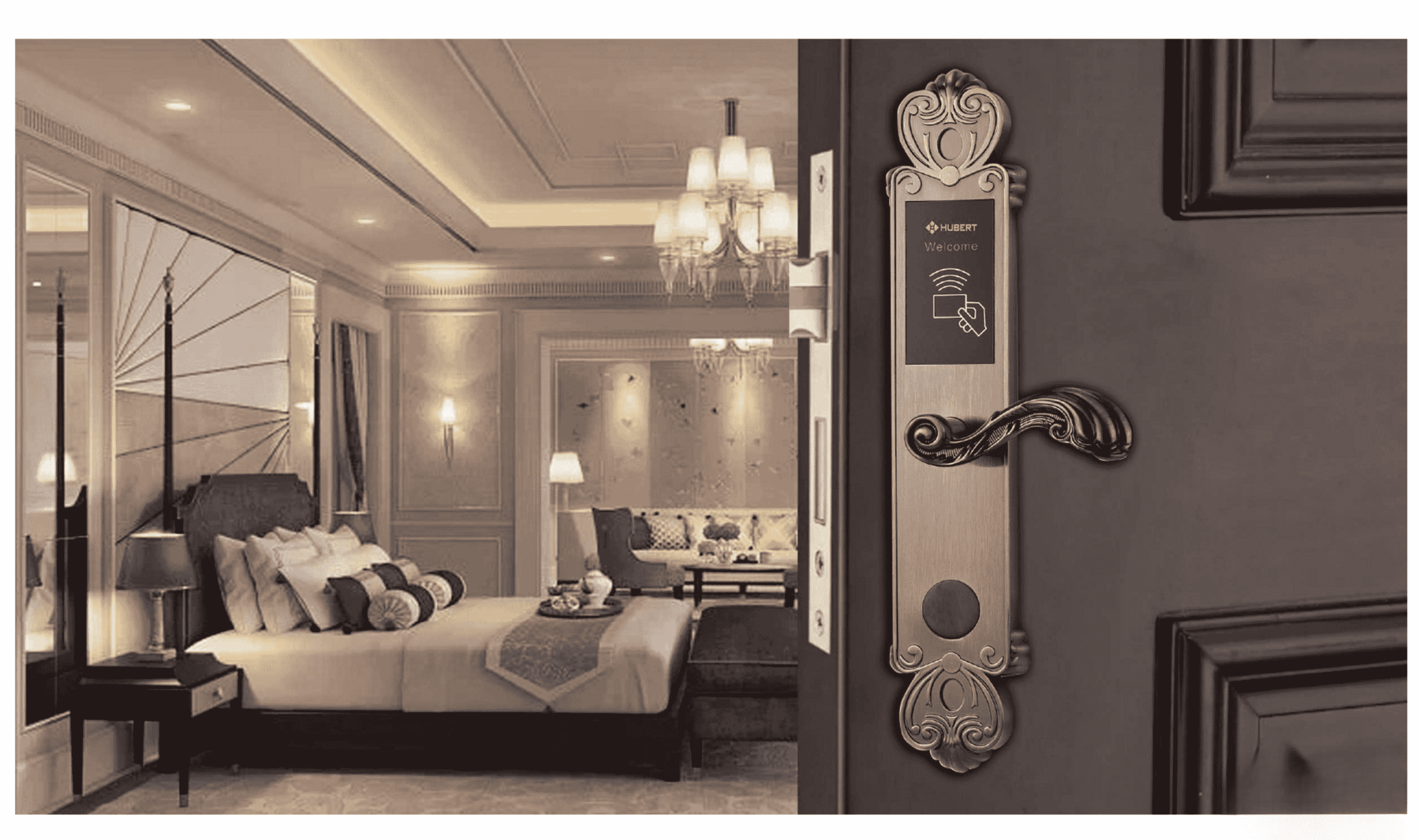 Khóa điện tử khách sạn Hubert HB KSCG86 Amber Gold Khóa điện tử khách sạn Hubert HB KSCG86 Amber Gold