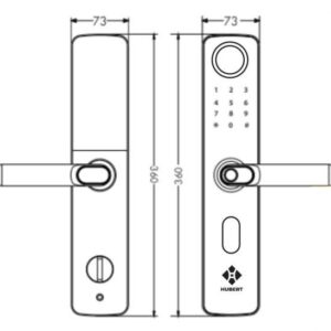 Khóa điện tử cửa gỗ Hubert HB CG66