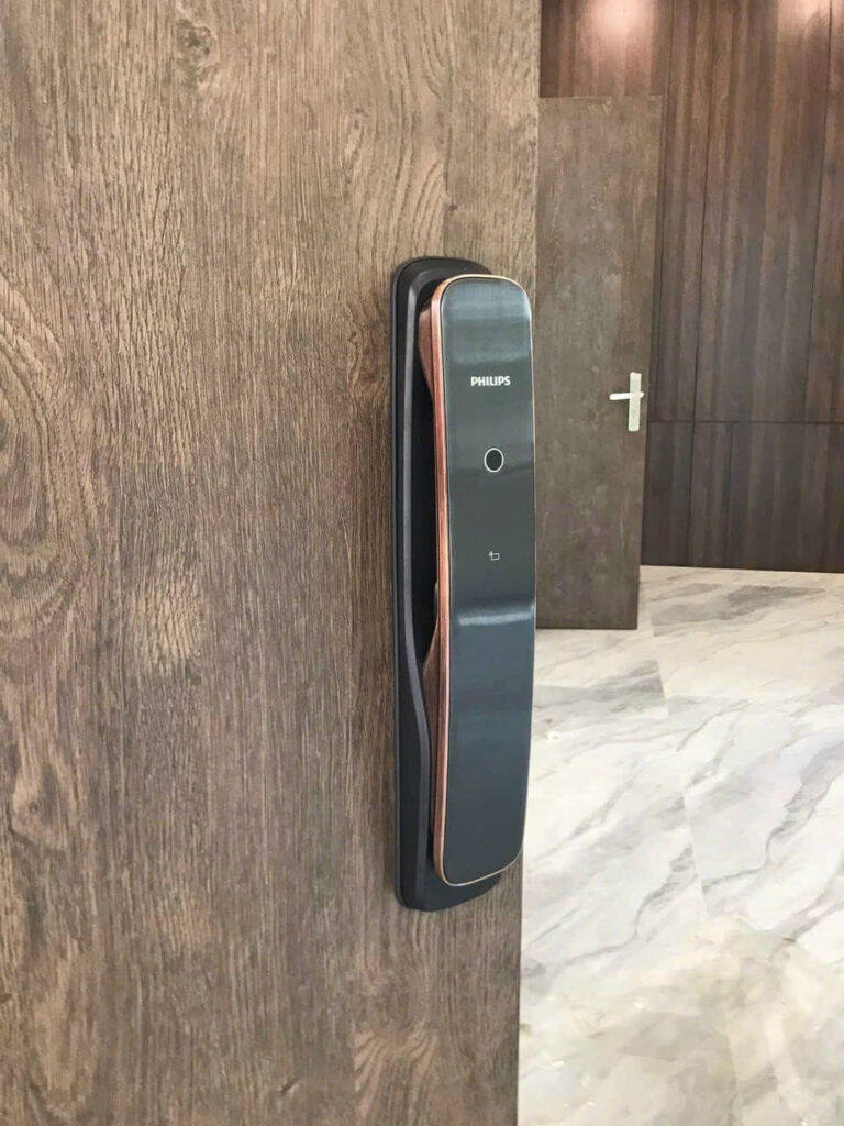 Khóa cửa vân tay điện tử Mỹ Đức tại Hà Nội uy tín hiện nay Khóa điện tử PHILIPS DDL702E-5HWS