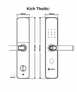 Khóa điện tử cửa gỗ Hubert HB CG62