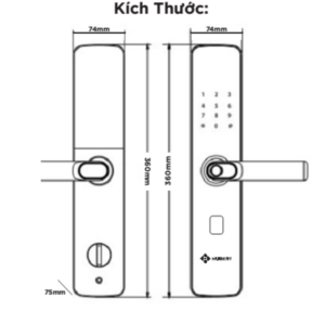 Khóa điện tử cửa gỗ Hubert HB CG62