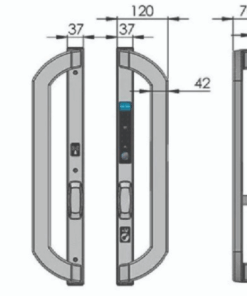 Khoá điện tử cửa nhôm Hubert HB CNI8 EU Black Khoá điện tử cửa nhôm Hubert HB CNI8 EU Black, hình ảnh mô tả kích thước
