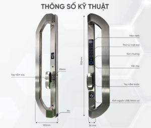 99% lắp sai khoá điện tử cửa nhôm Xingfa gây mất an toàn Khoá điện tử cửa nhôm Hubert HB CNI8 EU Silver,