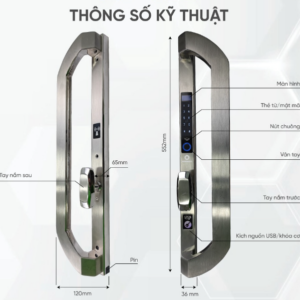 Khoá điện tử cửa nhôm Hubert HB CNI8 EU Silver,