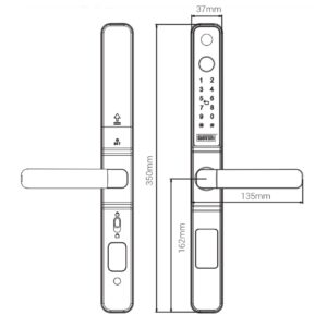 Khóa điện tử cửa nhôm GIOVANI GSL-K276 khoa dien tu giovani gsl k276
