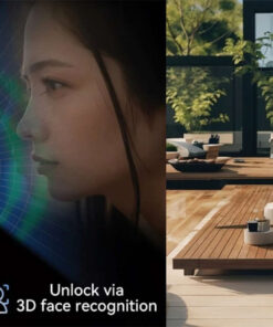 Khóa vân tay cửa nhôm tự động, chống nước Hyundai HY-SLS005F Black Face ID