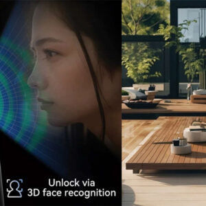 Khóa vân tay cửa nhôm tự động, chống nước Hyundai HY-SLS005F Black Face ID