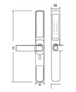 Khóa vân tay cửa nhôm tay gạt, chống nước Hyundai HY-SLS003 Khóa vân tay cửa nhôm tay gạt, chống nước Hyundai HY-SLS003