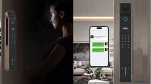 Khóa cửa mật mã bền đẹp chính hãng, lắp đặt tận nơi Khóa vân tay cửa gỗ tự động Hyundai HY-SLA808F Nhận Diện Khuôn Mặt