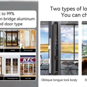 Khóa vân tay cửa nhôm tự động, chống nước Hyundai HY-SLS005 Black