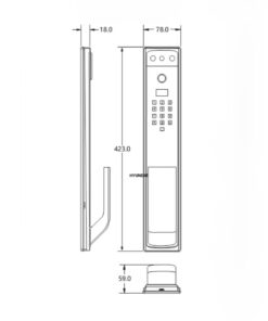 Khóa vân tay cửa gỗ tự động Hyundai HY-SLA909F Black Face ID