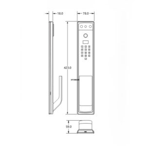 Khóa vân tay cửa gỗ tự động Hyundai HY-SLA909F Black Face ID