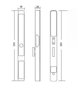 Khóa vân tay cửa nhôm tự động, chống nước Hyundai HY-SLS005 Black