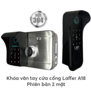 Khoá vân tay cửa cổng 2 mặt LAFFER A18 Khóa vân tay cửa cổng Laffer A18