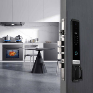 Khóa vân tay cửa gỗ tự động Hyundai HY-SLA913F BLACK Face ID Khóa vân tay cửa gỗ tự động Hyundai HY-SLA913F BLACK Face ID