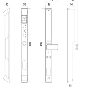 Kích thước khóa vân tay Avolock AN 387