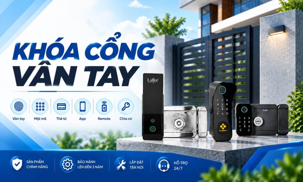 Khóa Cổng Vân Tay Chính Hãng, Giá Tốt, Lắp Đặt Tận Nơi