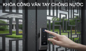 Khóa cổng vân tay chống nước bền như thép mở 1 chạm an toàn Khóa cổng vân tay chống nước