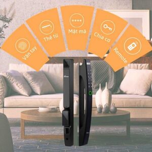 Khóa cửa bằng remote chính hãng giá tốt, lắp đặt tận nơi Khóa cửa Demax SL 802 có remote