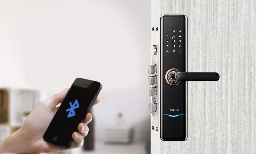 Khóa cửa điện tử Bluetooth cho cửa gỗ, cửa kính, cửa cổng Khóa cửa điện tử Bluetooth cho cửa gỗ, cửa kính, cửa cổng