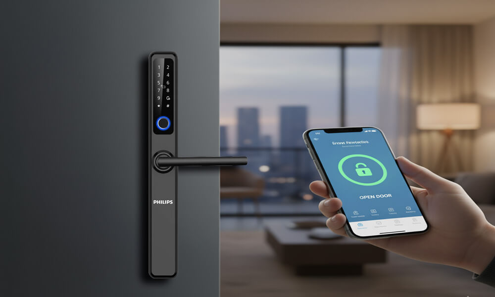 Khoá cửa điều khiển từ xa bằng điện thoại nên mua không Khoá cửa điều khiển từ xa