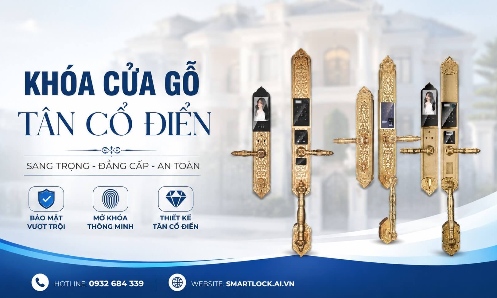TOP các mẫu khóa cửa gỗ tân cổ điển sang trọng cao cấp