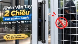 Khoá vân tay 2 chiều cửa nhôm Xingfa