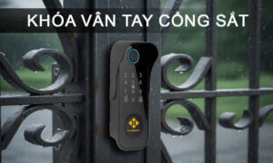 Mua khóa vân tay cổng sắt ngoài trời chính hãng giá tốt Khóa vân tay cổng sắt