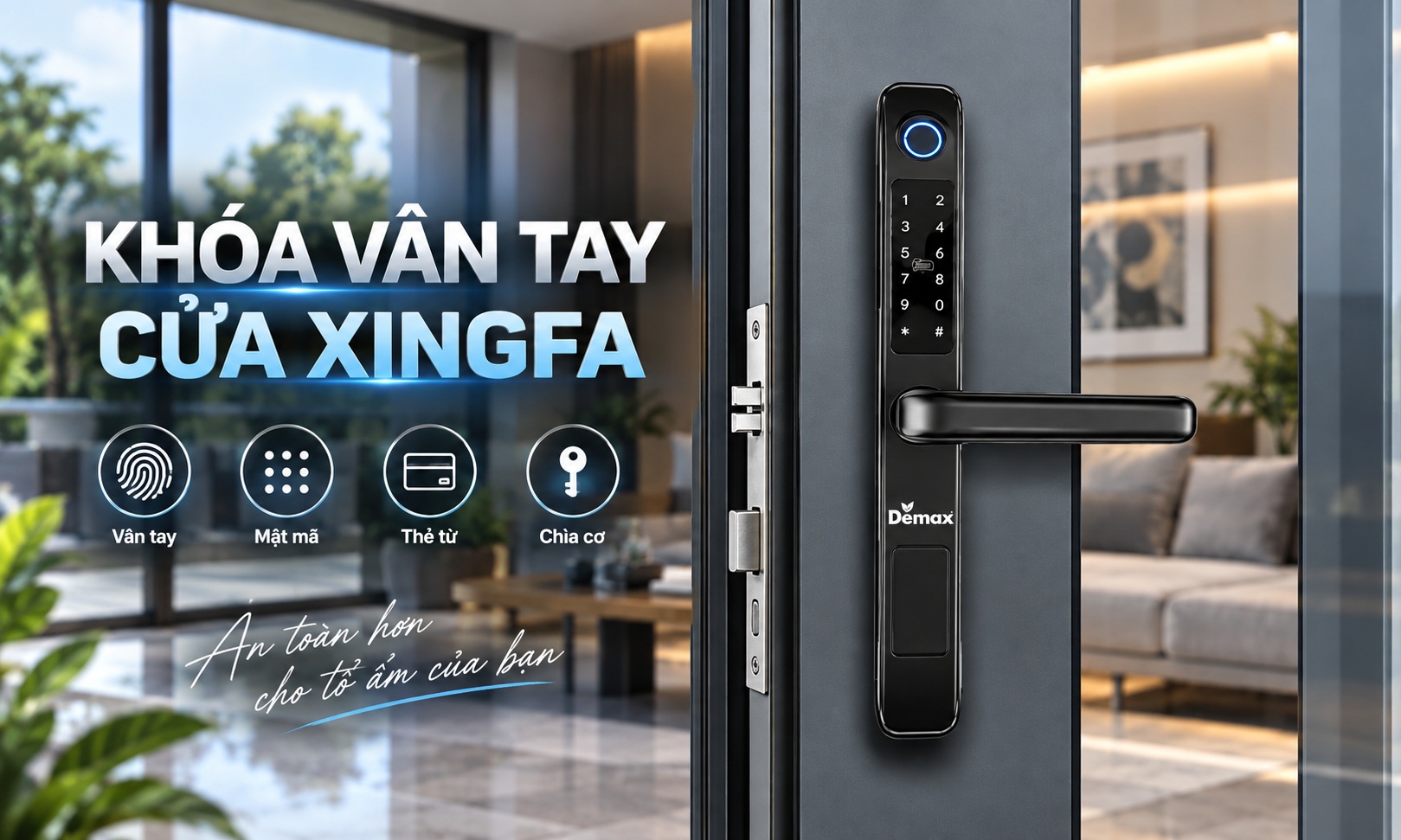 Khoá vân tay cửa Xingfa Hot Trend Top đầu cho nhà thông minh Khoá vân tay cửa Xingfa
