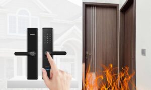 Khóa vân tay cửa nhựa chống cháy, cửa nhựa giả gỗ chống cháy Khóa vân tay cửa nhựa chống cháy, cửa nhựa giả gỗ chống cháy