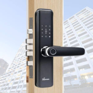 Khóa vân tay cửa nhựa chống cháy, cửa nhựa giả gỗ chống cháy Khóa vân tay cửa nhựa chống cháy giả gỗ