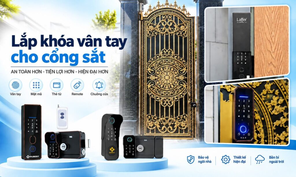 Lắp khóa vân tay cho cổng sắt có được không? Cần lưu ý gì? Lắp khóa vân tay cho cổng sắt có được không, Cần lưu ý gì