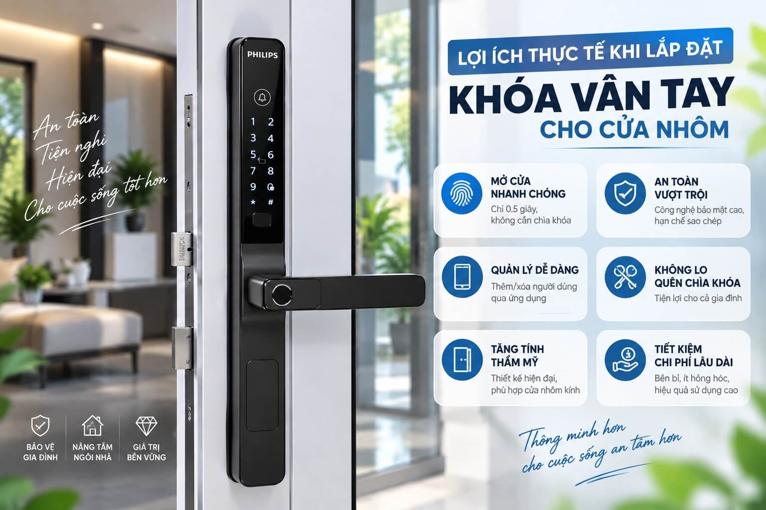 Tiêu Chuẩn Kỹ Thuật Khi Chọn Mua Khóa Cửa Nhôm Face ID Lợi Ích Thực Tế Khi Lắp Đặt Khóa Vân Tay Cho Cửa Nhôm
