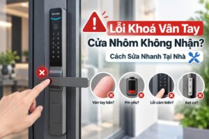 Lỗi Khoá vân tay cửa nhôm không nhận? Cách sửa nhanh tại nhà