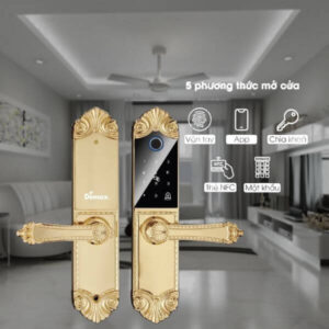 Top Mẫu Khóa Đồng Cửa Gỗ Đáng Mua Nhất Hiện Nay Mẫu khóa vân tay tân cổ điển DEMAX EL280 BRASS 24K