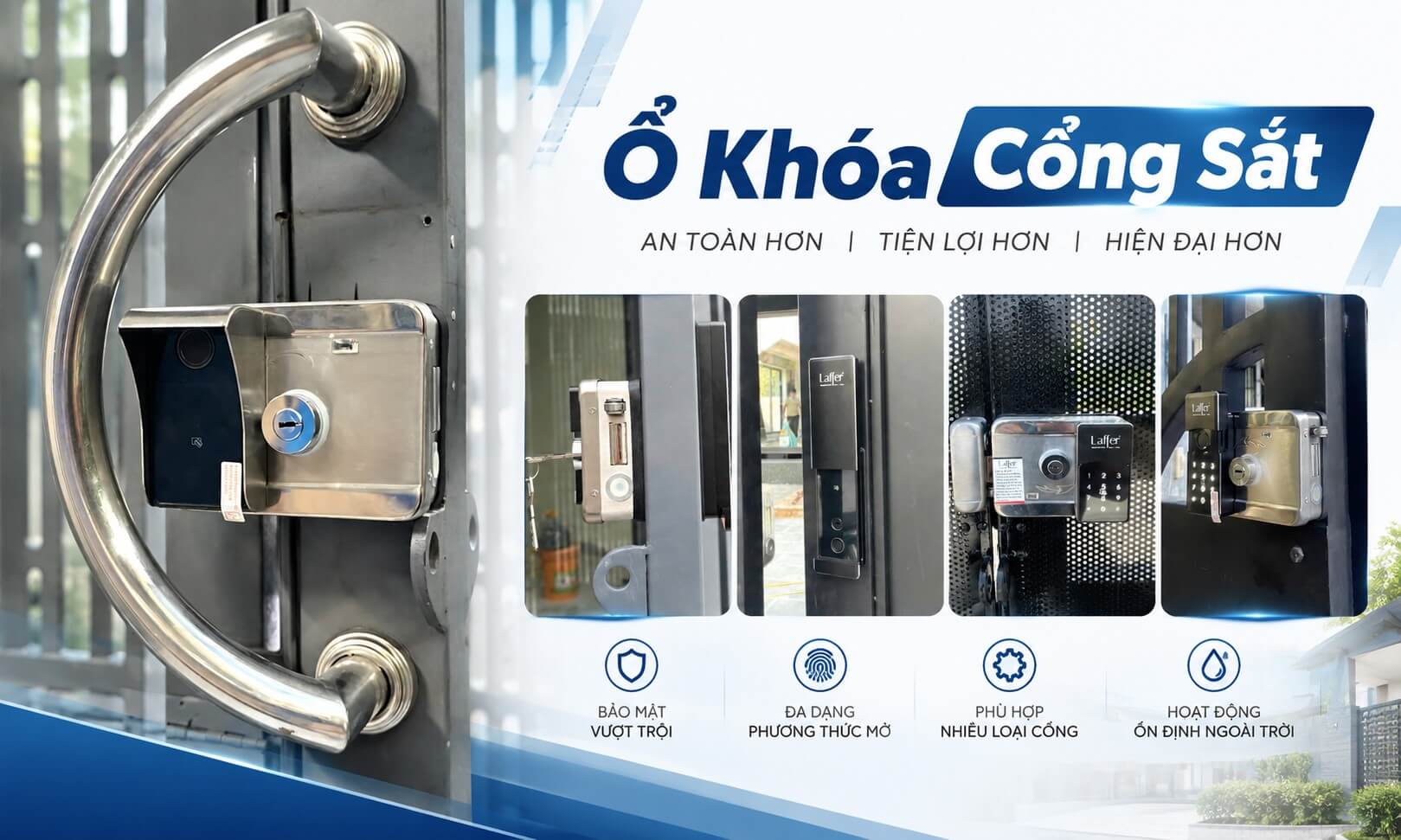 Ổ Khóa Cổng Sắt Có Những Loại Nào, Nên Chọn Loại Nào cho nhà riêng, nhà phố, căn hộ, biệt thự, dịch vụ lắp đặt tận nơi uy tín