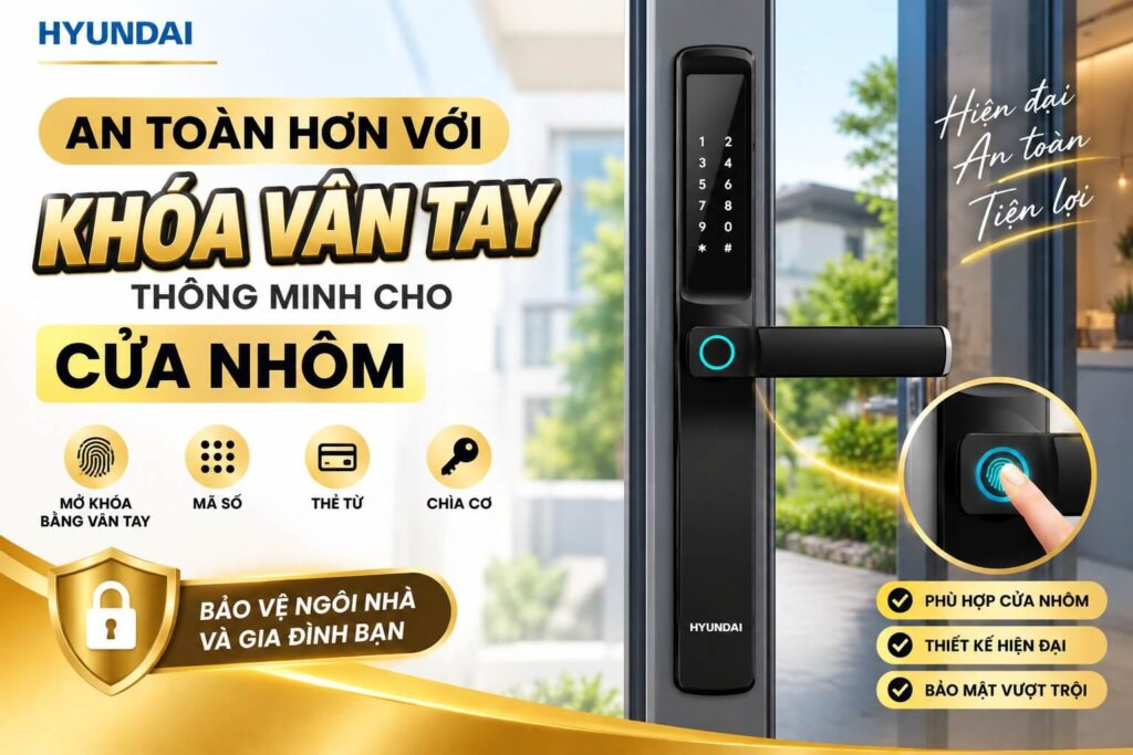 An toàn hơn với khóa vân tay thông minh cho cửa nhôm