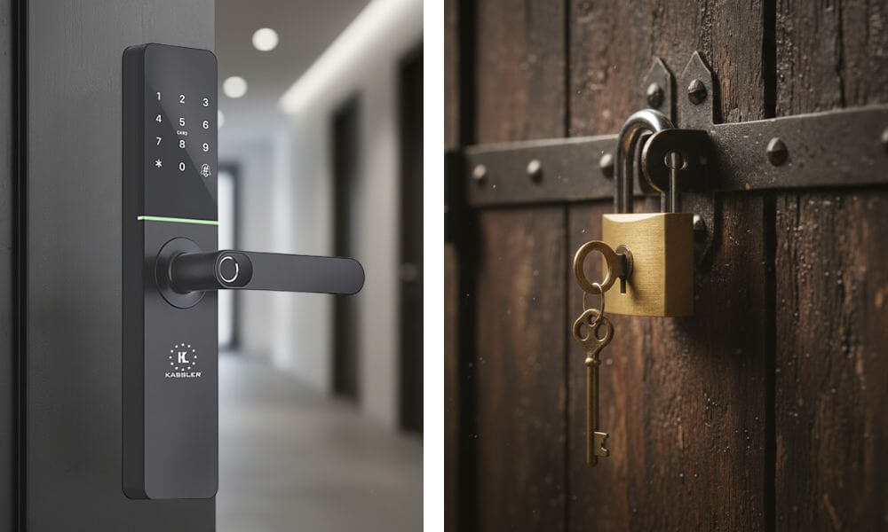 So sánh tính an toàn của khóa cửa điện tử và khóa truyền thống