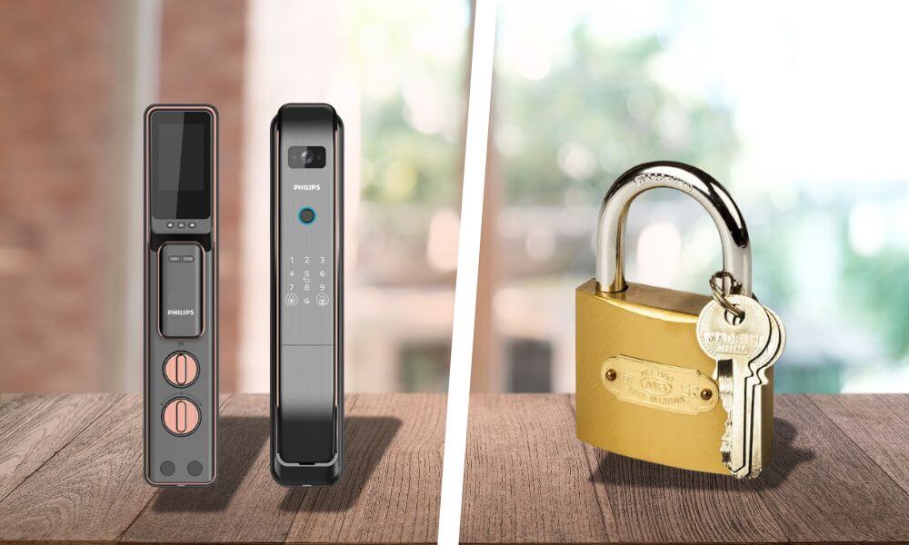 So sánh khóa cửa vân tay và khóa cơ truyền thống So sánh khóa cửa vân tay và khóa cơ truyền thống