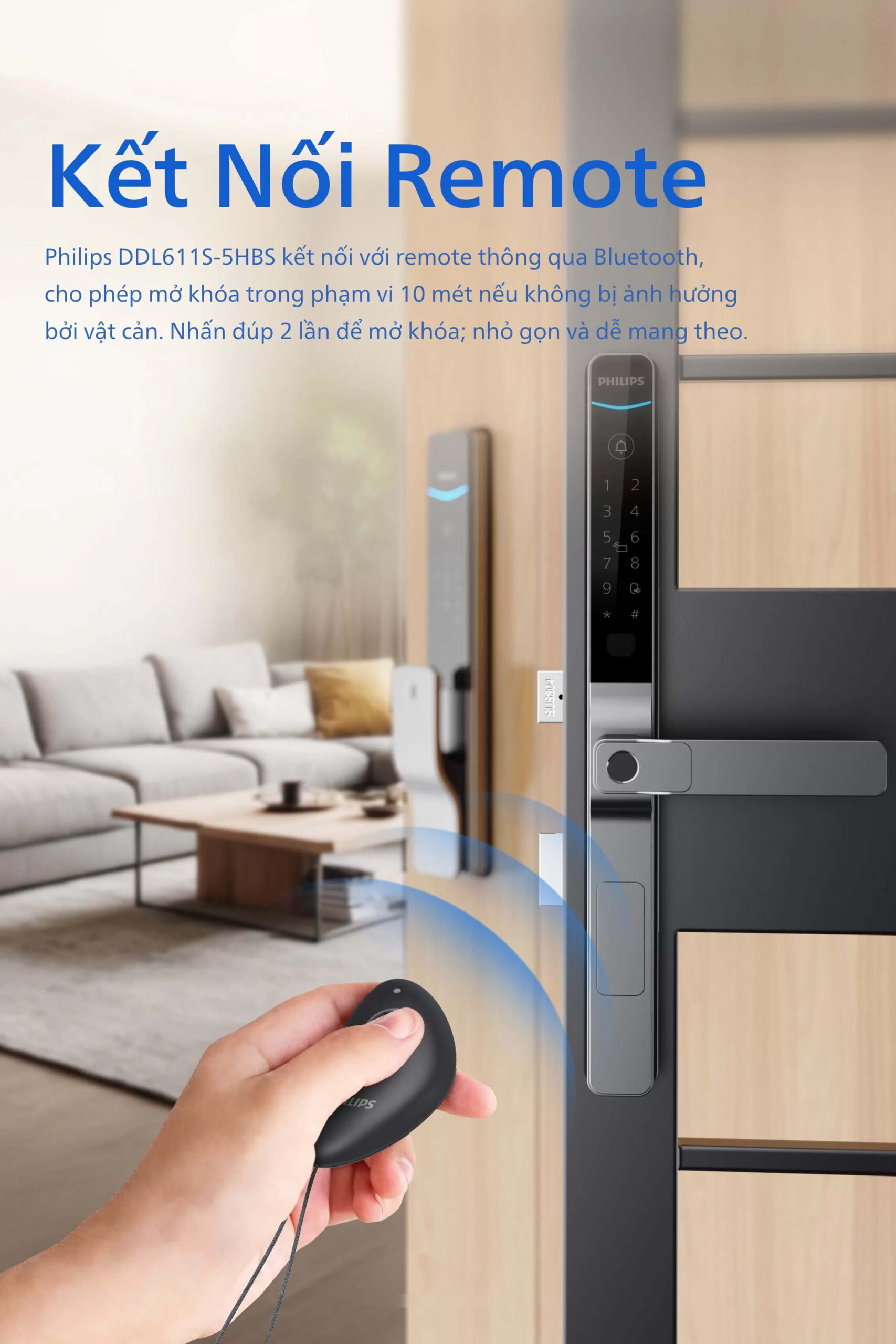 Khóa điện tử PHILIPS DDL611S-5HBS Khóa điện tử PHILIPS DDL611S-5HBS