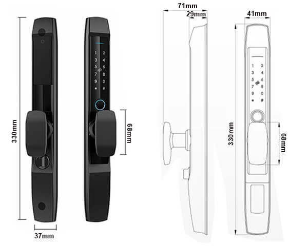 1-Khóa vân tay cửa lùa, cửa trượt quay Laffer R1 Khóa vân tay cửa lùa, cửa trượt quay Laffer R1